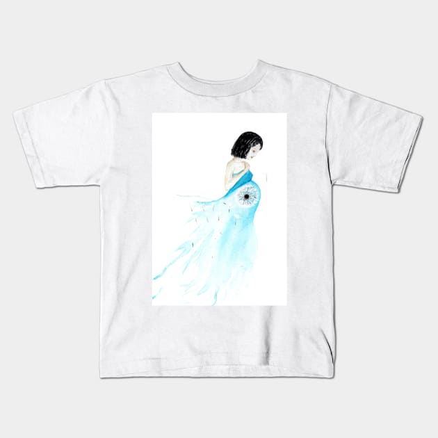 Pregnant Lady Flower Kids T-Shirt by Luba_Ost